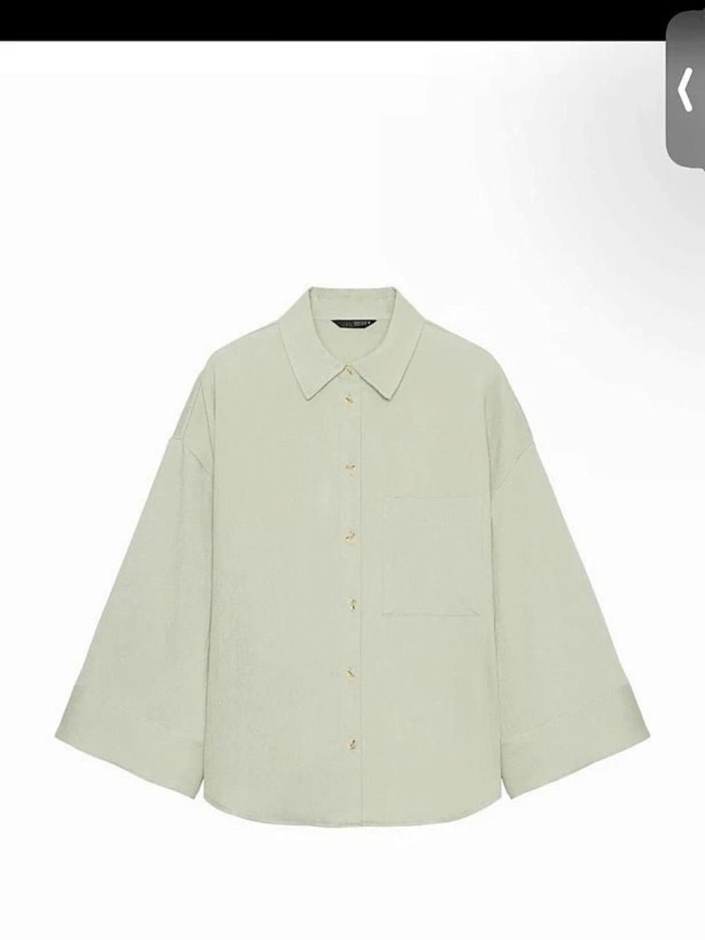 Zara Oversized Wide Sleeve Shirt Green